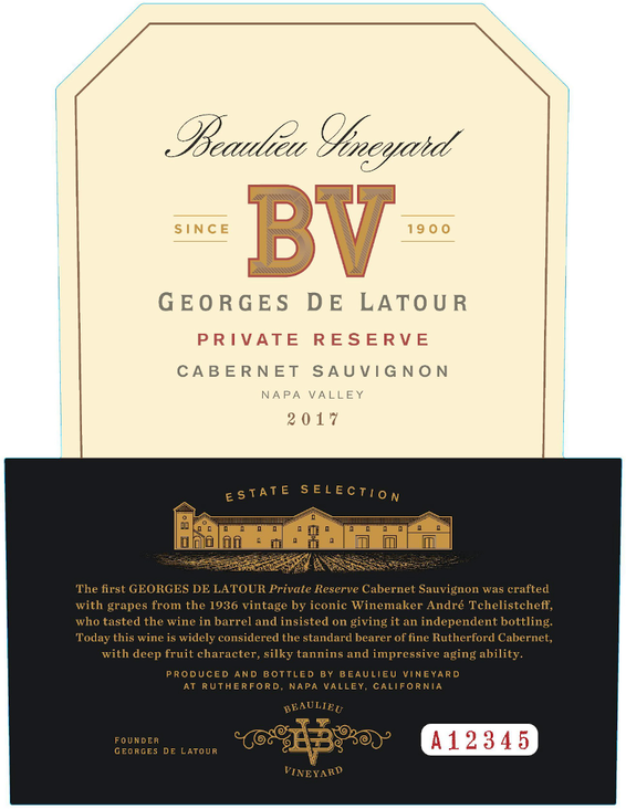 2017 Beaulieu Vineyard Napa Valley Georges de Latour Cabernet Sauvignon Front Label